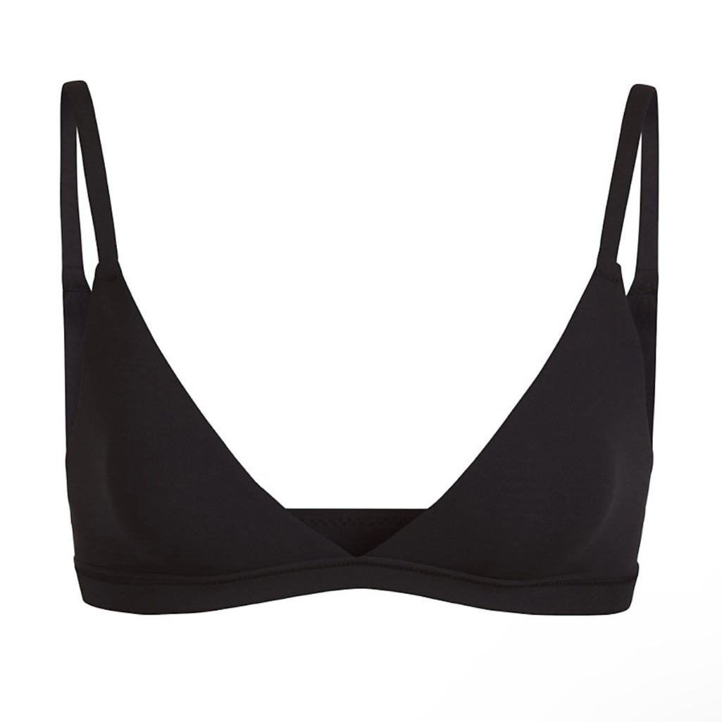 Skims Fits Everybody Triangle Bralette In Onyx S